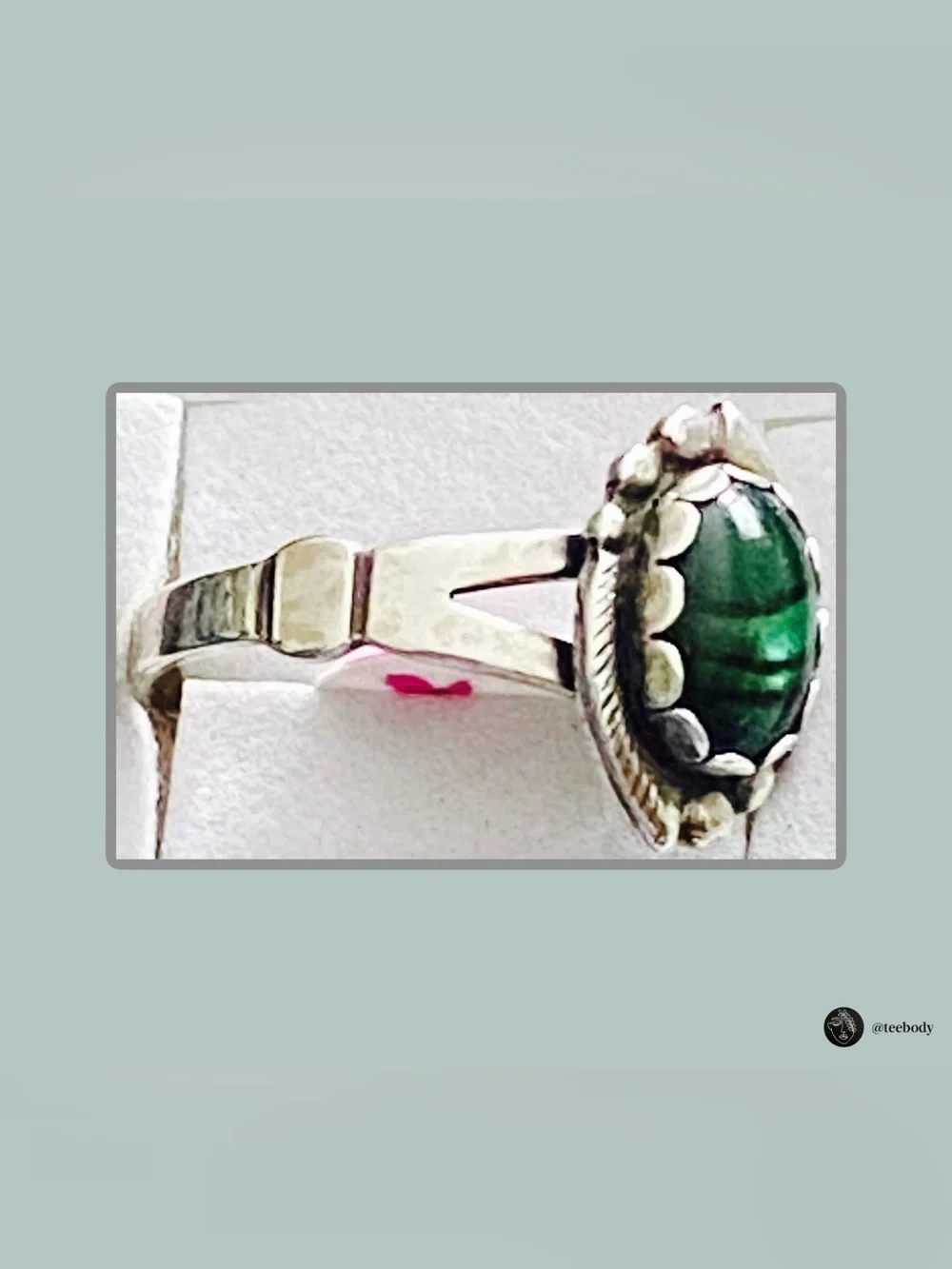 Vintage WMCO Sterling 925 Green Paua Shell Southwestern Ring NWT